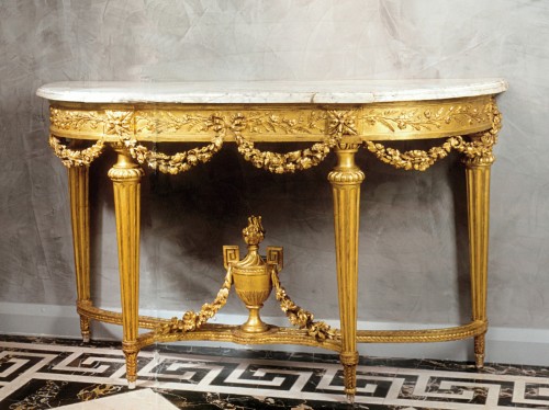 A Louis XVI giltwood console table by Etienne Epaulard - Furniture Style Louis XVI