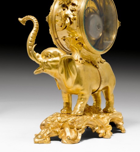 Horology  - A Louis XV gilt bronze Pendule ‘À L’Éléphant by Jean Moisy