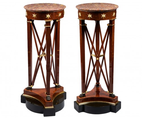 A pair of Empire of pedestal sellettes attributed to Jacob-Desmalter et Cie