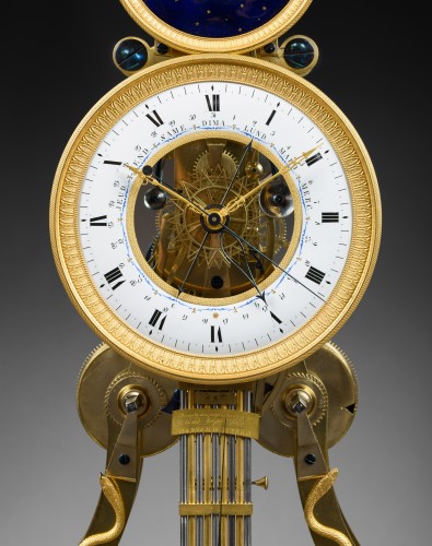 A large Directoire/Empire skeleton clock of month duration - Directoire