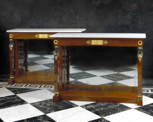 A pair of Empire consoles attributed to Bernard Molitor - Furniture Style Empire