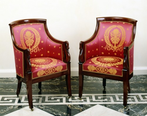 Ensemble de six bergères Empire par Jacob-Desmalter et Cie - Sièges Style Empire