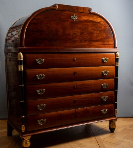 Commode de bureau en acajou de l'Empire russe, dorée et ébénisée. - Richard Redding Antiques