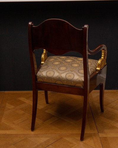 Seating  - A set of four Russian 19th century mahogany and giltwood armchairs 