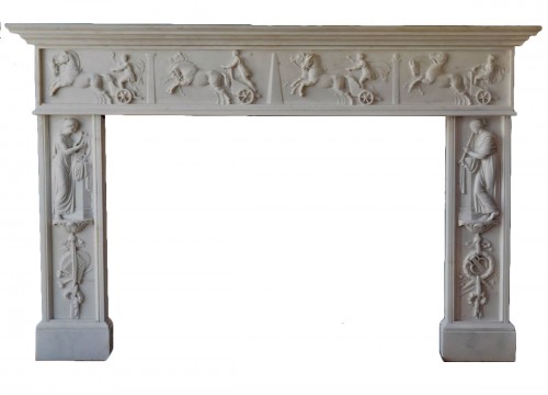 An early 19th Century Italian marble fireplace 