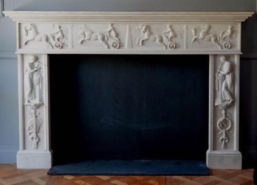 19th century - An early 19th Century Italian marble fireplace 
