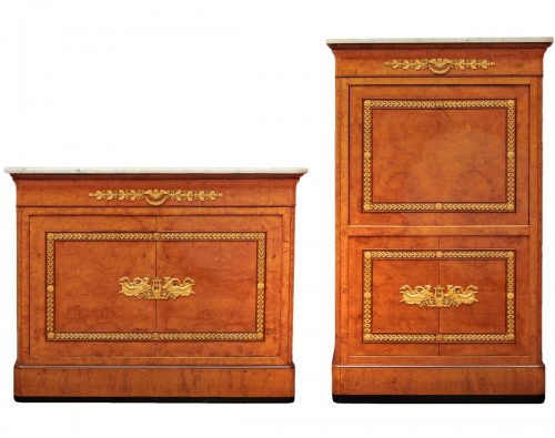 Secrétaire à abattant et commode assortie, époque Empire