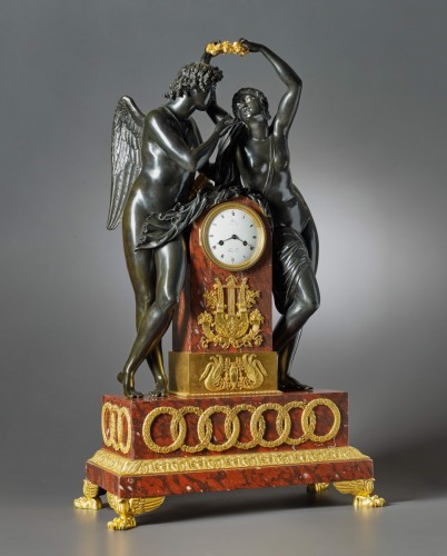 Pendule figurative Empire par Claude Hémon - Horlogerie Style Empire