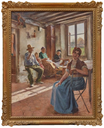 Camillo Melnik (b. 1862) A Rural Interior