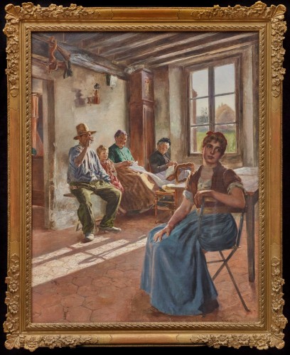 Camillo Melnik (b. 1862) A Rural Interior - 