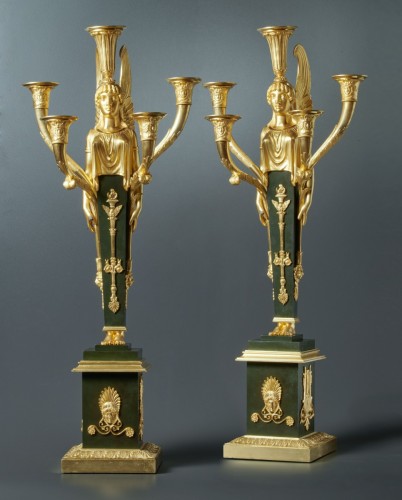 A pair of Empire five-light candelabra - Lighting Style Empire