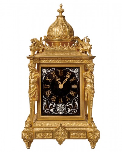 A Napoléon III musical mantel clock by Louis Fernier