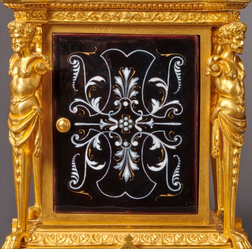 Pendule de cheminée musicale Napoléon III par Louis Fernier - Horlogerie Style Napoléon III