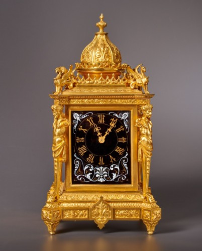 19th century - A Napoléon III musical mantel clock by Louis Fernier