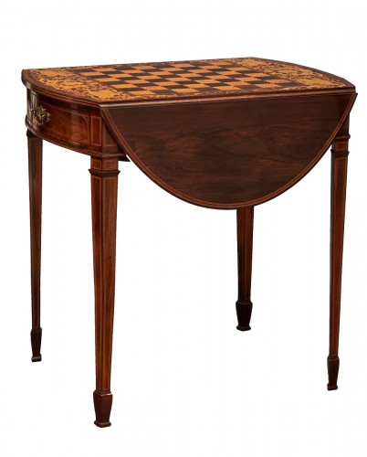 Table d'échecs marquetée du 19e siècle par Collinson & Lock