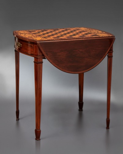 Mobilier Table à Jeux - Table d'échecs marquetée du 19e siècle par Collinson & Lock