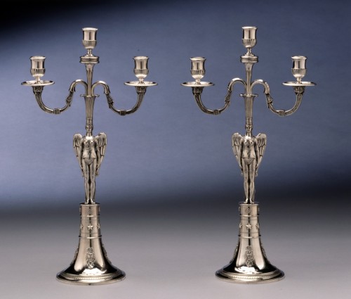 A pair of Empire three light candelabra by Abel-Etienne Giroux - Lighting Style Empire