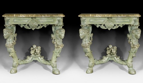 A pair of consoles  &quot;Aux Bustes de Femme&quot; - Furniture Style 