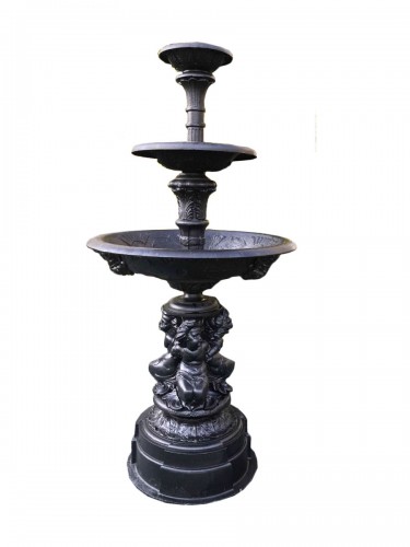 An English Victorian cast iron figural fountain