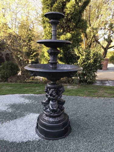 Architectural & Garden  - An English Victorian cast iron figural fountain