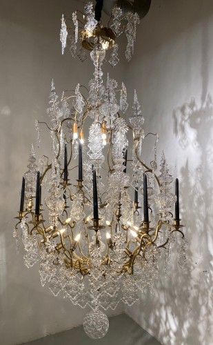 A Large crystal chandelier, late 19th Century