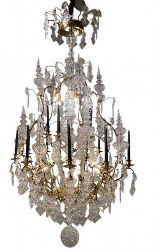 A Large crystal chandelier, late 19th Century