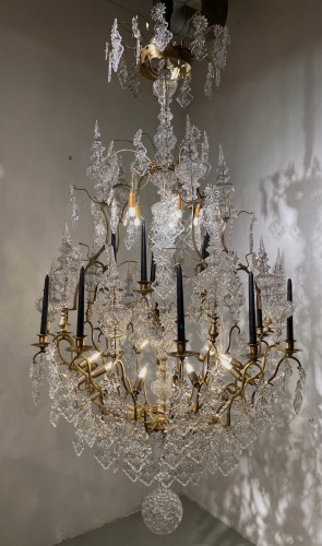 Grand lustre en cristal, fin 19e siècle - Luminaires Style Napoléon III