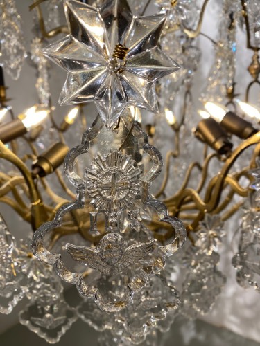 Lighting  - A Large crystal chandelier, late 19th Century