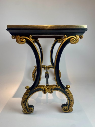 Antiquités - A Beautiful Italian Table With Pietra Dura Marble Top And Specimen.