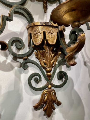 Pair Of Very Large Wrought Iron Sconces - 