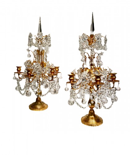 Pair Of Napoleon III Girandoles With Six Arms Of Light