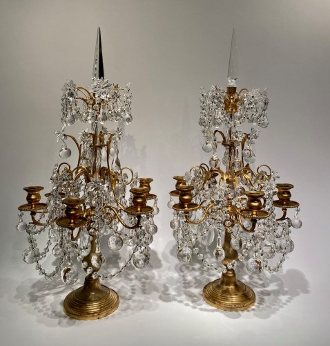 Paire de girandoles Napoléon III à six bras de lumières - Luminaires Style Napoléon III