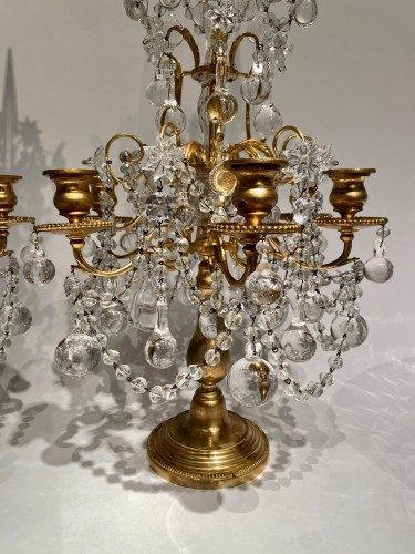 Luminaires Bougeoirs et Chandeliers - Paire de girandoles Napoléon III à six bras de lumières