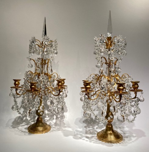 Napoléon III - Pair Of Napoleon III Girandoles With Six Arms Of Light