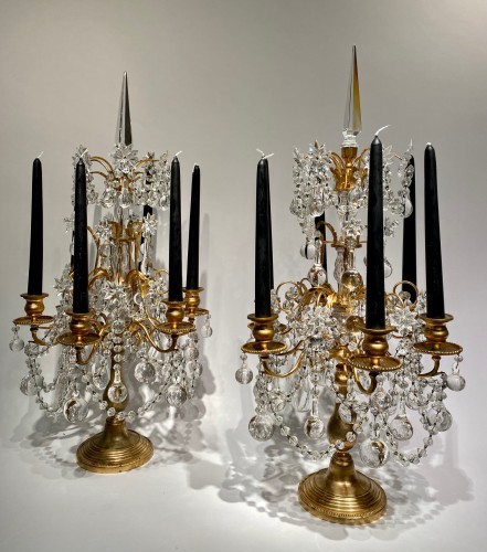 Antiquités - Pair Of Napoleon III Girandoles With Six Arms Of Light