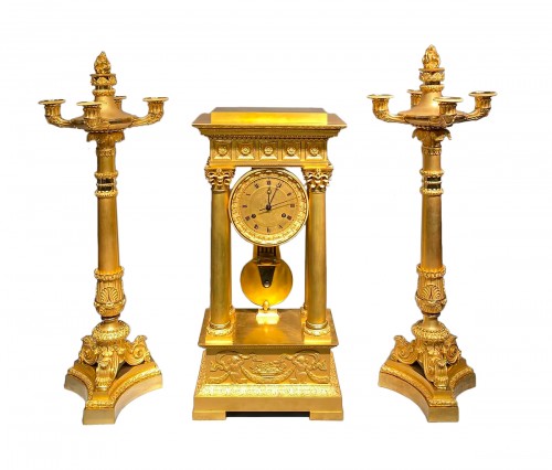 Charles X Garniture Clock Set , Circa 1830