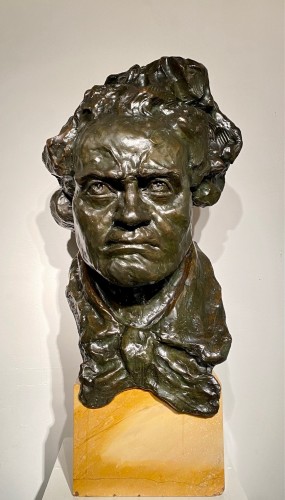 A large Bronze Bust Of Beethoven- Italo Giordani -Valsuani Cire Perdue - Sculpture Style 