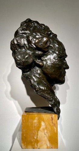 20th century - A large Bronze Bust Of Beethoven- Italo Giordani -Valsuani Cire Perdue