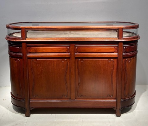 19th century - Pair Of Art Nouveau Mahogany Counters