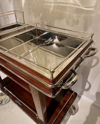 20th century - Cart in chrome metal and lacquered wood by Henri Beard