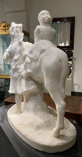 Charles Reymond-Gunthert (1871 -1941) - La promenade à dos d'âne - Sculpture Style Art nouveau