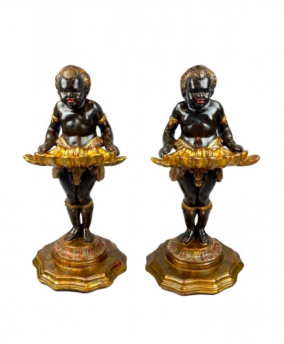 Pair Of Nubian Vide-poche, Italy 19th Century