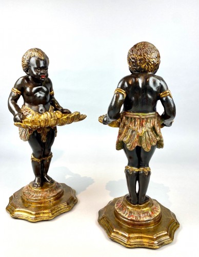 Decorative Objects  - Pair Of Nubian Vide-poche, Italy 19th Century