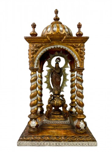 Tabernacle du début du XVIIIe siècle en bois et argent massif