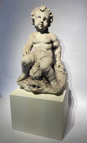 Putto de fontaine en grès sculpté - Robin Kowalski Antiques
