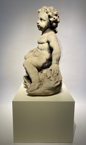  - Putto de fontaine en grès sculpté