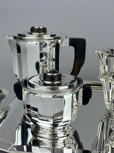 Ravinet d’Enfert -  Service à thé et à café en argent massif et ébène 1925 - Art Déco