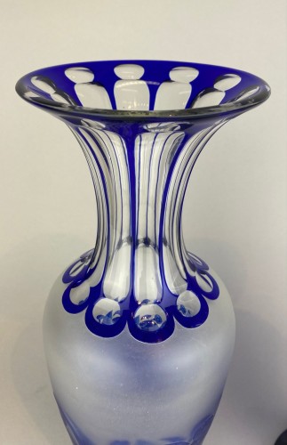 Verrerie, Cristallerie  - Paire de vases overlay en cristal de Bohème