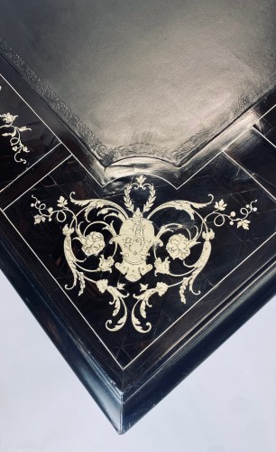 XIXe siècle - Bureau Napoléon III en ébène et ivoire 