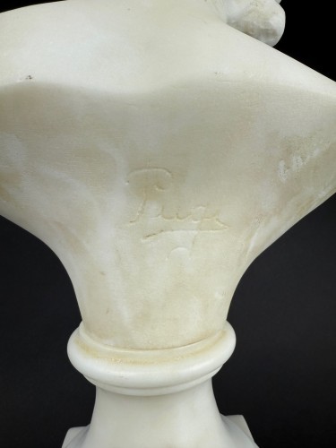 Antiquités - Marble bust by Guglielmo Pugi (1850-1915) 